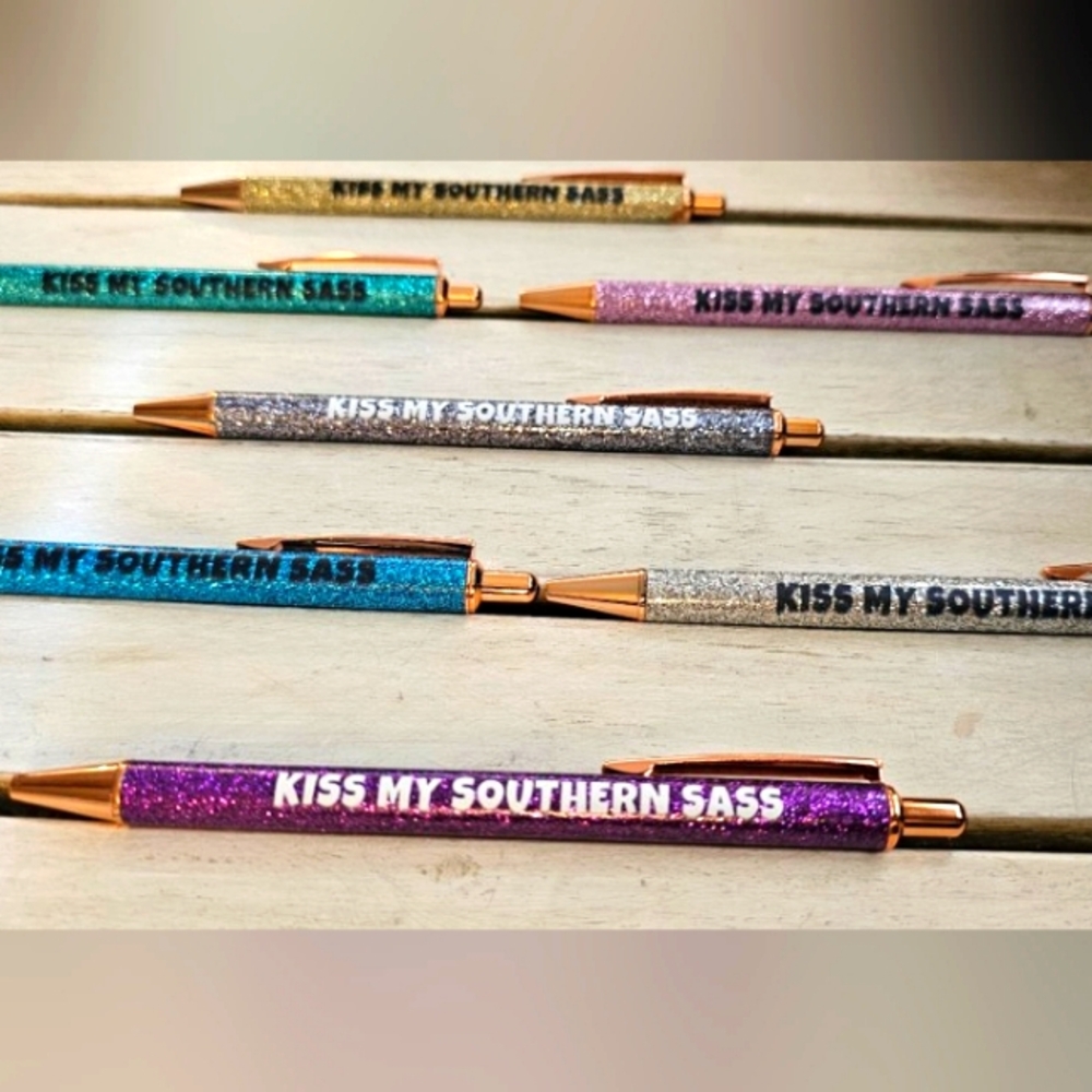 GLITTER HEAVY DUTY REFILLABLE "KISS 👄 MY SOUTHER. SASS" PEN (1)